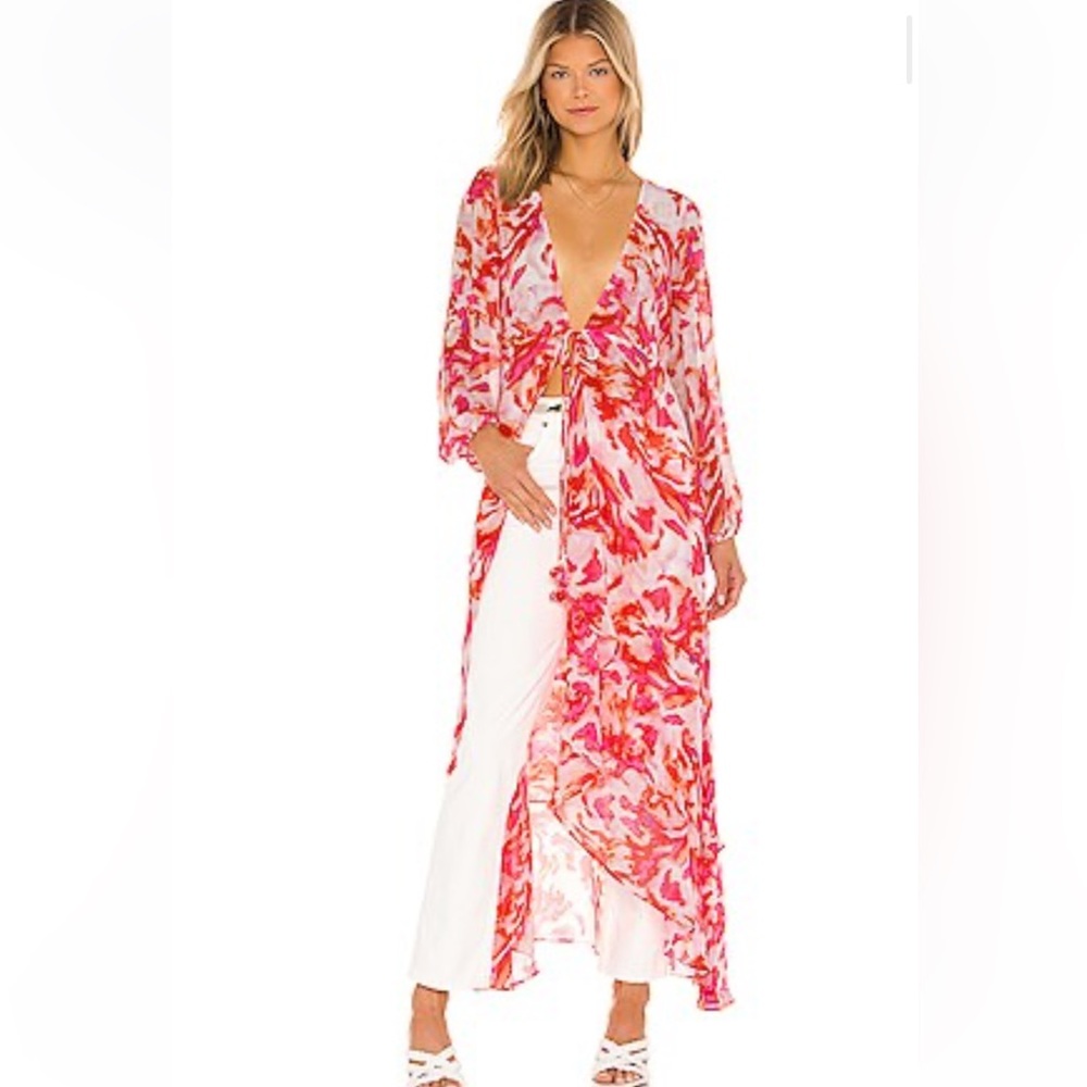 Misa Los Angeles Talitha Robe in color Malibu Marble XS